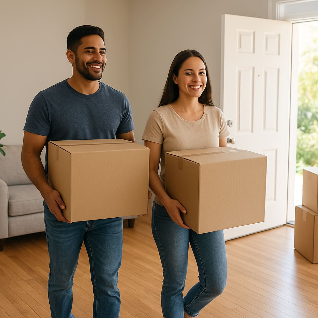 Umzugshilfe in Zürich – Helfer tragen Umzugskartons